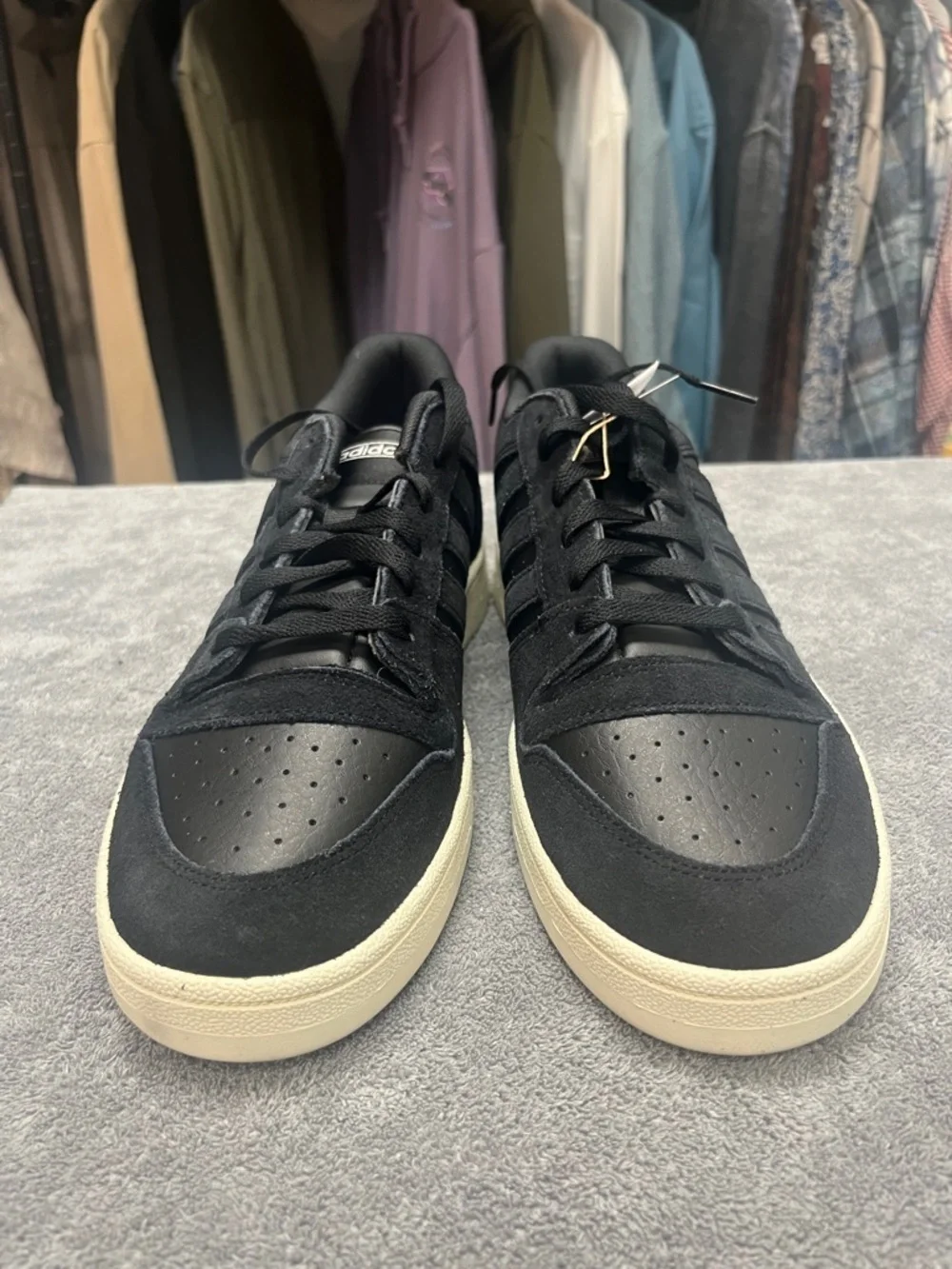 adidas black suede